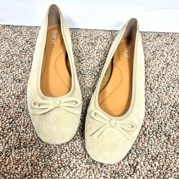 Born Cream Ballet Flats with Bow Detail - Picture 1 of 6
